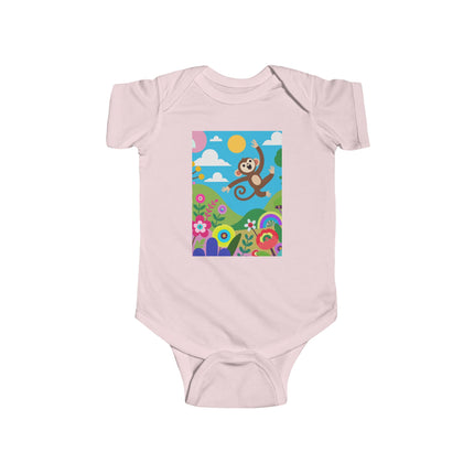 Playful Young Monkey Baby Bodysuit – Whimsical Jungle Adventure Design