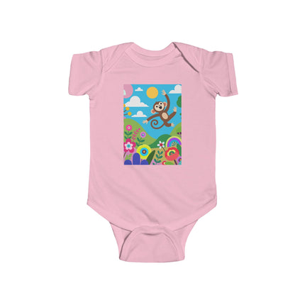 Playful Young Monkey Baby Bodysuit – Whimsical Jungle Adventure Design