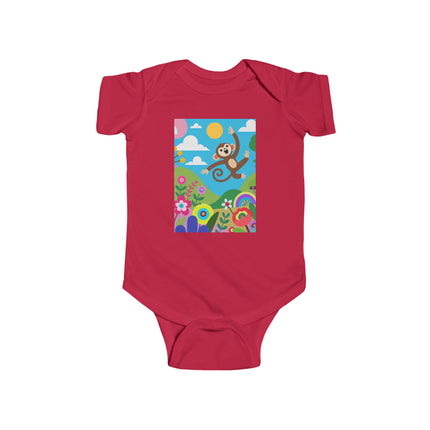 Playful Young Monkey Baby Bodysuit – Whimsical Jungle Adventure Design