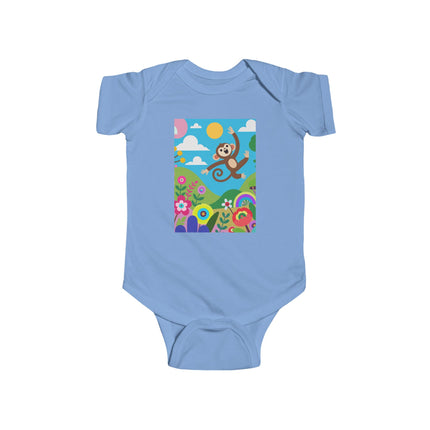 Playful Young Monkey Baby Bodysuit – Whimsical Jungle Adventure Design