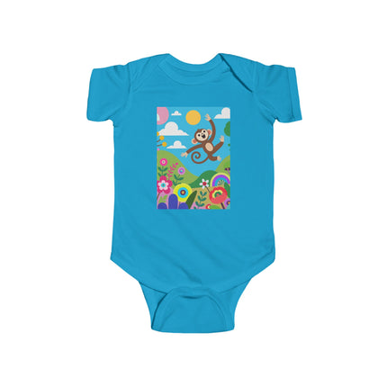 Playful Young Monkey Baby Bodysuit – Whimsical Jungle Adventure Design