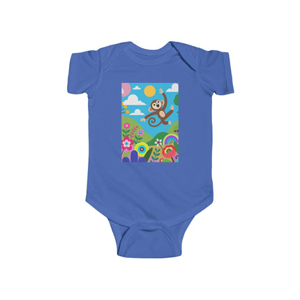 Playful Young Monkey Baby Bodysuit – Whimsical Jungle Adventure Design