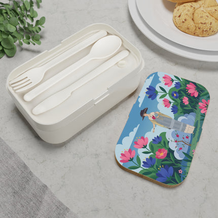 🌸🎩 The Lady Of The Grand Flower Garden Bento Lunch Box – Art Deco Fashion Illustration