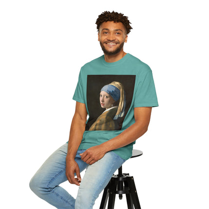 Girl with a Pearl Earring by Johannes Vermeer Unisex Garment-Dyed T-shirt