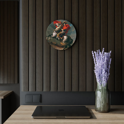Napoleon Crossing the Alps by Jacques-Louis David Acrylic Wall Clock, Round and Square