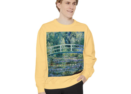 Water Lilies and Japanese Bridge by Claude Monet Unisex Garment-Dyed Sweatshirt