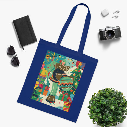 🎄🎁 The Lady Of The Christmas Ornament Cotton Tote Bag – Art Deco Holiday Fantasy