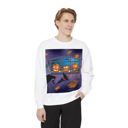 Whimsical Halloween Mischief Unisex Garment-Dyed Sweatshirt