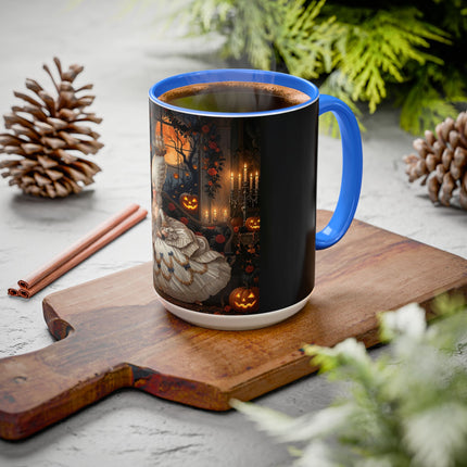 🌙🎃 The Moonlit Pumpkin Parlor Colorful Mug – Elegant Halloween Charm