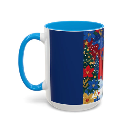 🎭❄️ The Christmas Masquerade Lady Colorful Mug – Art Deco Holiday Fantasy