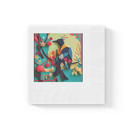 Curious Crow White Coined Napkins