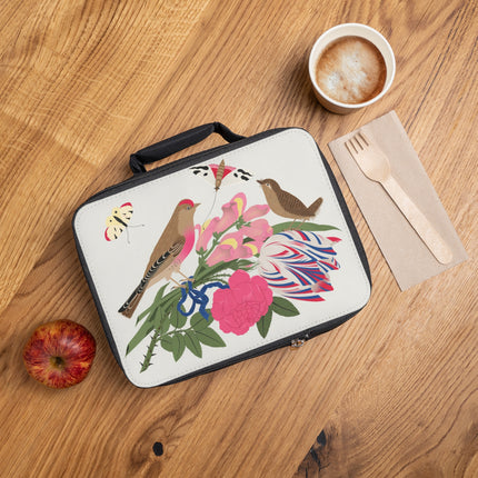 Pink-Breasted Bird & Wren Lunch Bag – Spring Harmony & Delicate Beauty