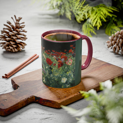 A Study of Poppies for Carnation, Lily, Lily, Rose by John Singer Sargent Colorful Mugs (11oz, 15oz)