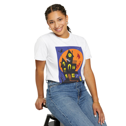 Halloween Night at the Haunted House Unisex Garment-Dyed T-shirt