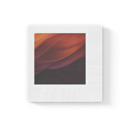 Wave Pattern with Intertwined Hues of Orange, Rose, Maroon, and Purple White Coined Napkins