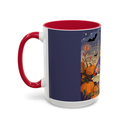 🌙🎃 The Moonlit Garden Walk Colorful Mug – Elegant Halloween Charm