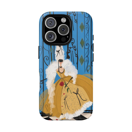 🎭🌹 The Lady At The Masquerade Gates Phone Case – Art Deco Fashion Illustration