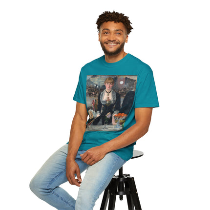 A Bar at the Folies-Bergère by Edouard Manet Unisex Garment-Dyed T-shirt