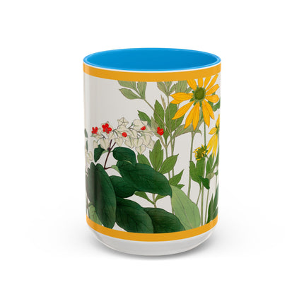 Clerodendrum & Rudbeckia Flower by Tanigami Kônan Colorful Mugs (11oz, 15oz)