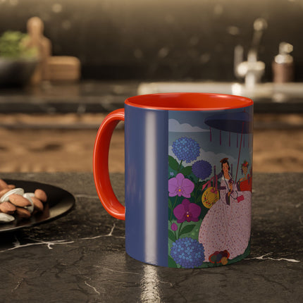 The Lady Of The Garden Tea Party Colorful Mugs – Art Deco Floral Elegance