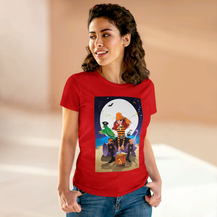 Moonlit Pirate Halloween Women's Midweight Cotton Tee