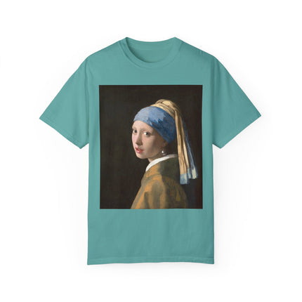 Girl with a Pearl Earring by Johannes Vermeer Unisex Garment-Dyed T-shirt