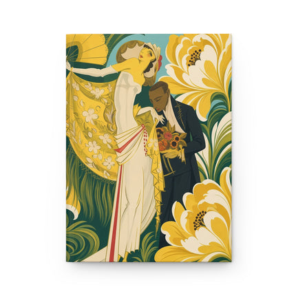 🌼💛 The Lady Of The Golden Blossom Serenade Hardcover Journal – Art Deco Floral Romance