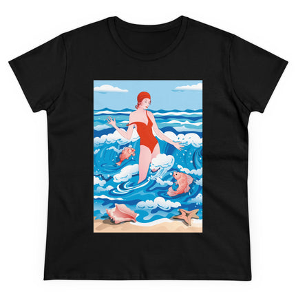 Ocean Symphony Women's Midweight Cotton Tee