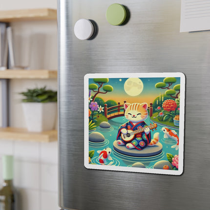 Melodic Kitten by the Koi Pond Die-Cut Magnets (5 Sizes)