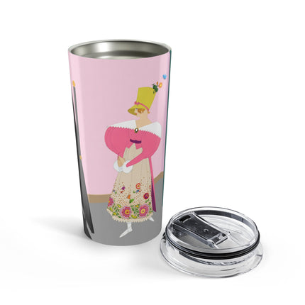 The Yellow Hat 20oz Tumbler – 1920s Vogue Whimsy & Playful Elegance