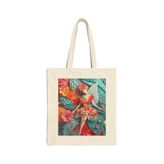 Hibiscus Fairy Cotton Canvas Tote Bag