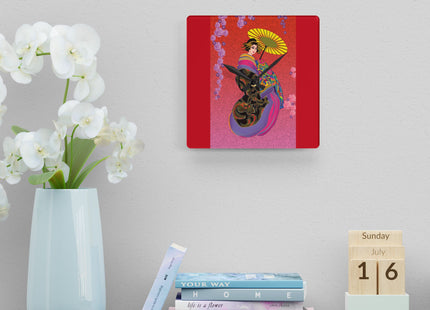 Enchanting Geisha Acrylic Wall Clock