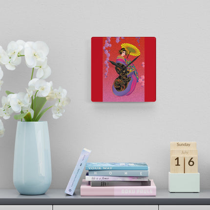 Enchanting Geisha Acrylic Wall Clock
