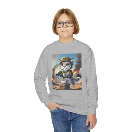 Snow Leopard Lookout Youth Crewneck Sweatshirt – Courage, Curiosity & High-Altitude Adventure