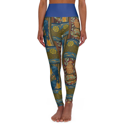 Eagle and Oak, Macaws and Corn by Maurice Pillard Verneuil High Waisted Yoga Leggings (AOP)