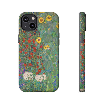 Farm Garden with Sunflowers by Gustav Klimt Phone Cases