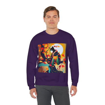 Black Cat in Kimono Unisex Heavy Blend™ Crewneck Sweatshirt