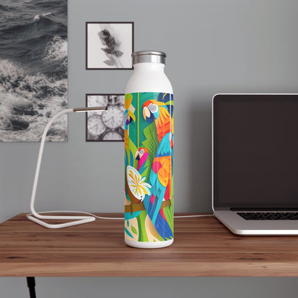 Colorful Macaws Slim Water Bottle
