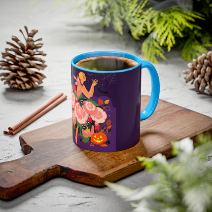 🌹🎃 The Lady Of The Haunted Rose Garden Colorful Mug – Romantic Halloween Charm