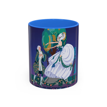 Moonlit Garden Waltz Colorful Mug (11oz, 15oz) – Rococo Romance, Garden Elegance & Enchanted Dance
