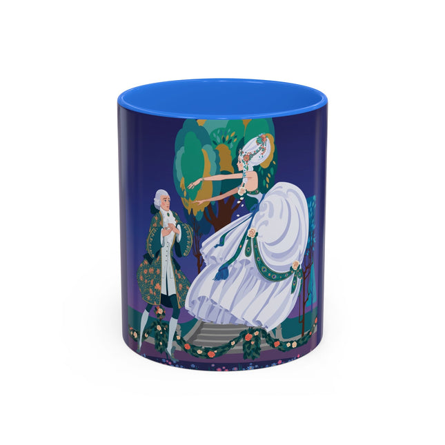 Moonlit Garden Waltz Colorful Mug (11oz, 15oz) – Rococo Romance, Garden Elegance & Enchanted Dance
