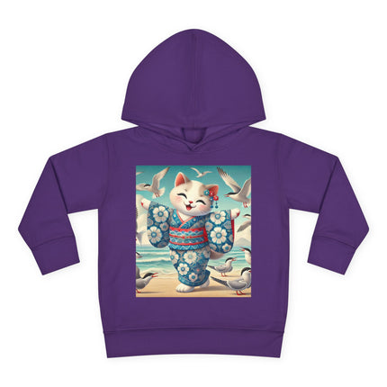 Geisha Kitten by the Seaside Toddler Pullover Fleece Hoodie