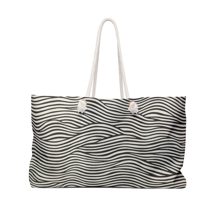 Wave Pattern on White Weekender Bag