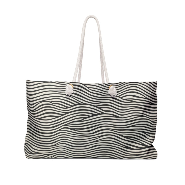 Wave Pattern on White Weekender Bag