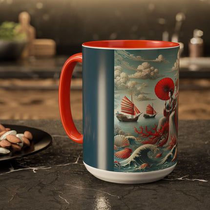 Ladies by the Quiet Sea Colorful Mugs (11oz, 15oz)