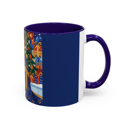 👑🎄 The Christmas Queen Of Golden Bells Colorful Mug – Art Deco Holiday Elegance