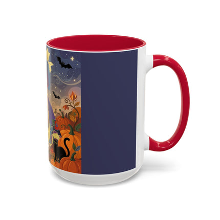 🌙🎃 The Moonlit Garden Walk Colorful Mug – Elegant Halloween Charm