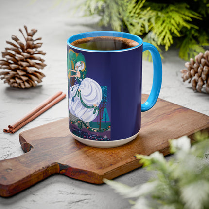Moonlit Garden Waltz Colorful Mug (11oz, 15oz) – Rococo Romance, Garden Elegance & Enchanted Dance