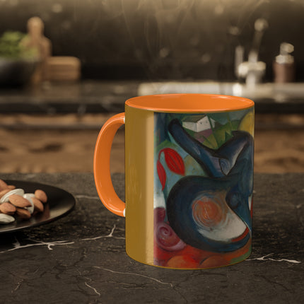 Two Cats, Blue and Yellow by Franz Marc Colorful Mugs, 11oz