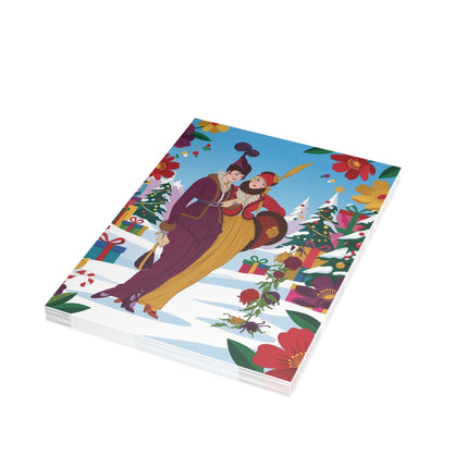🎁🌸 The Ladies Of The Christmas Promenade Greeting Card – Art Deco Holiday Fantasy